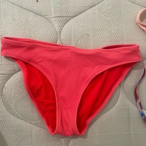 Aerie Coral ribbed bathing suit bottoms